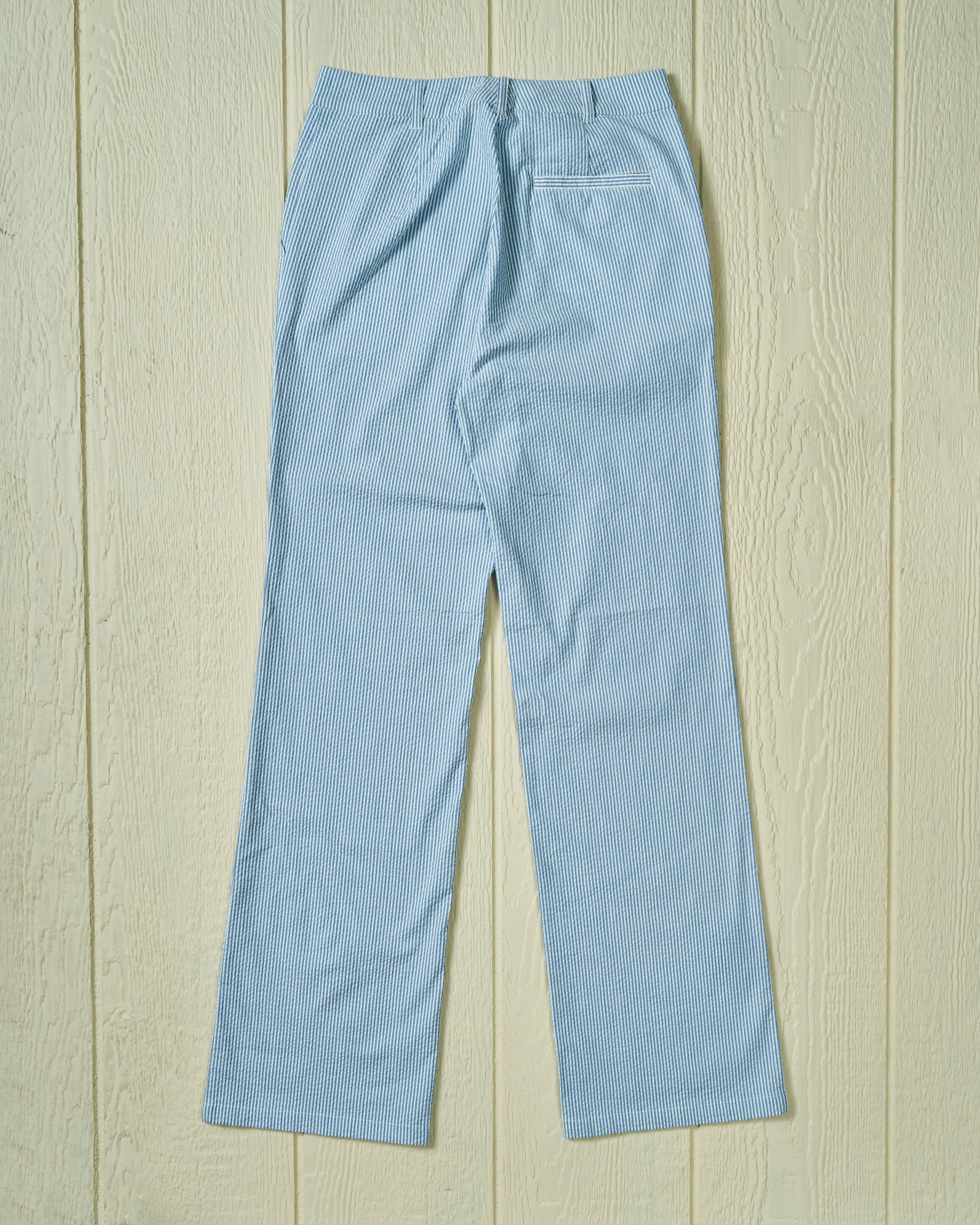 Women's Relaxed Pant in Blue Seersucker