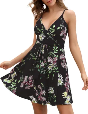 Women's Sexy Summer Mini Sun Dress Casual Cute Spaghetti Strap Short Fit Flare Sundress